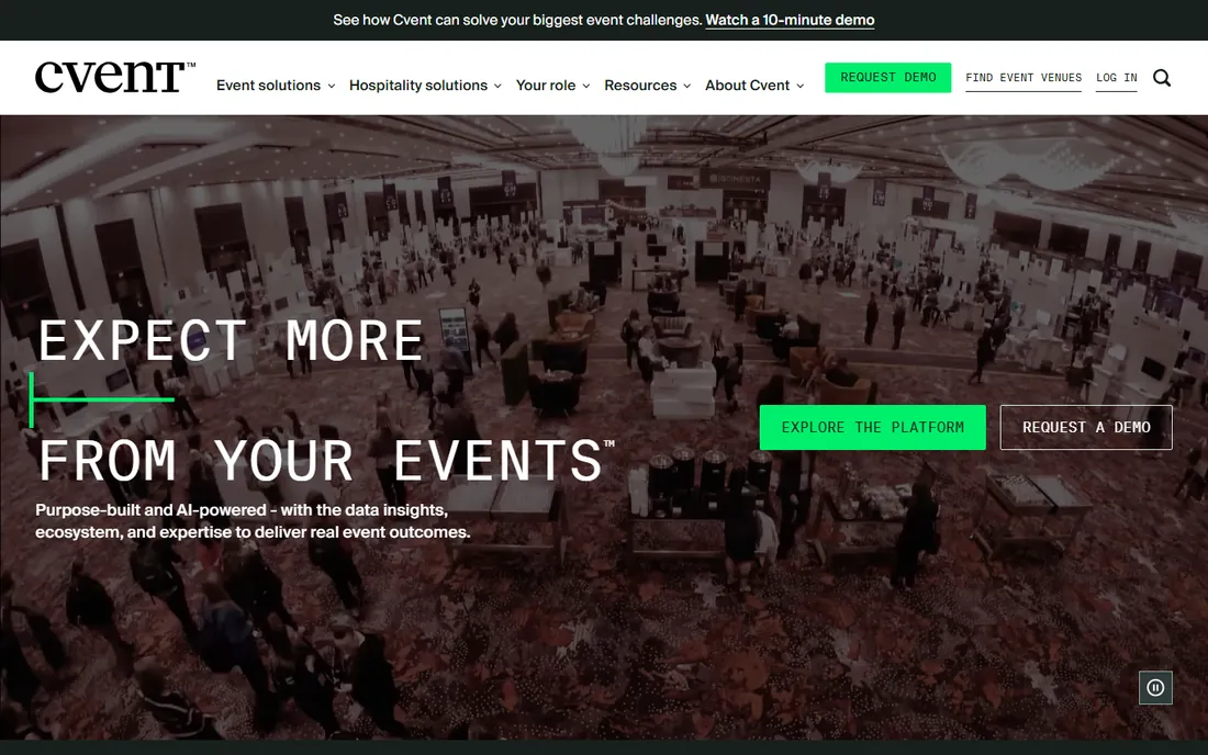Cvent homepage