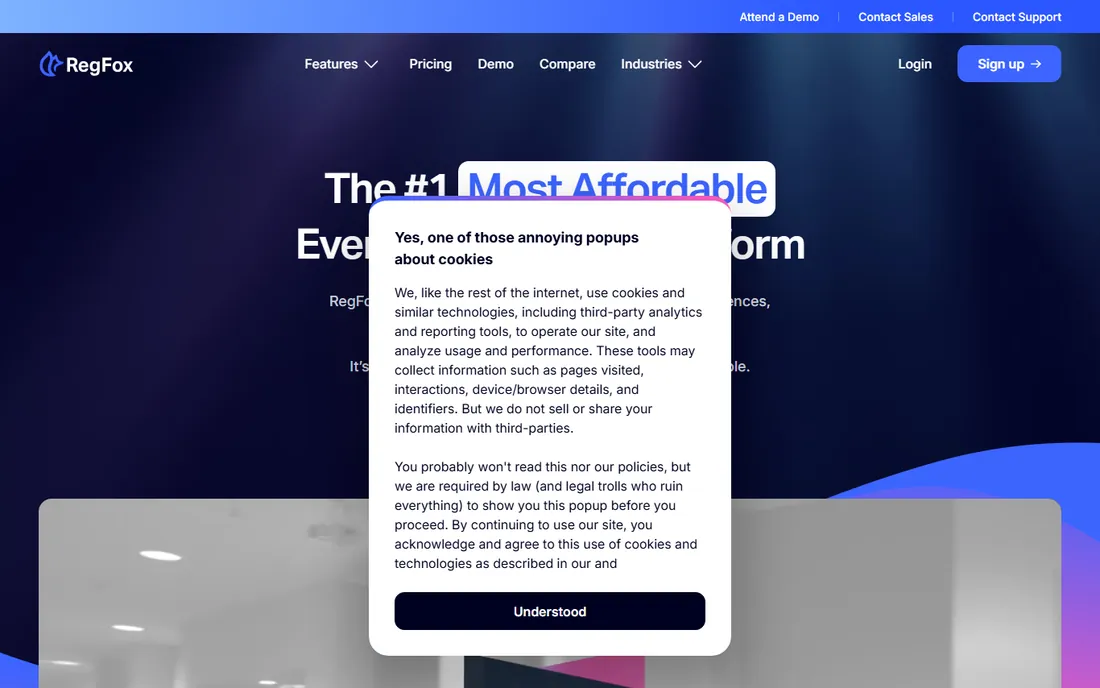RegFox homepage