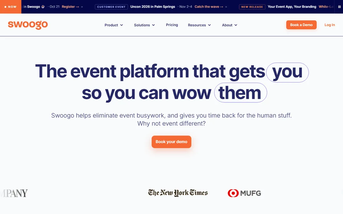 Swoogo homepage