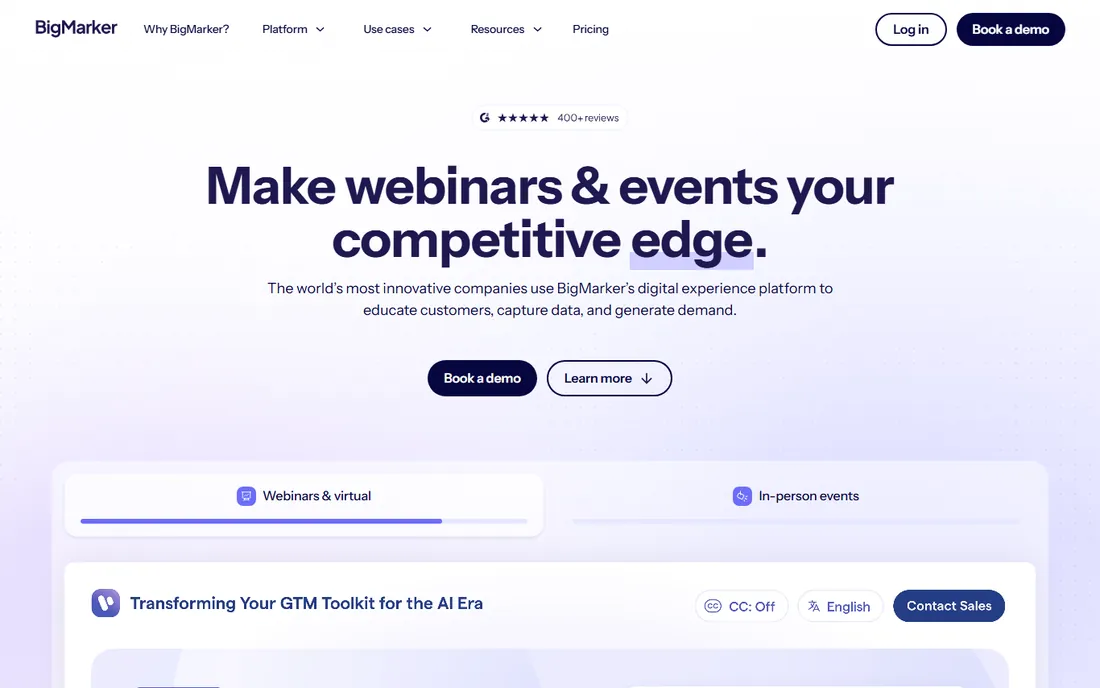 BigMarker homepage