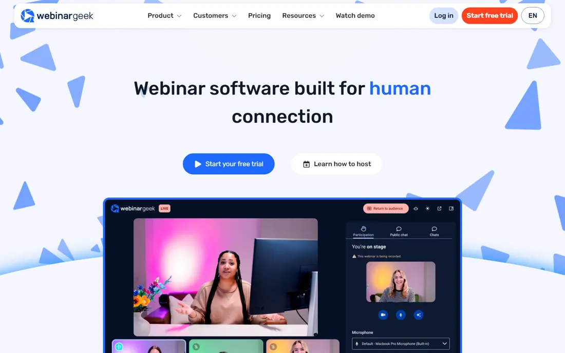 WebinarGeek homepage