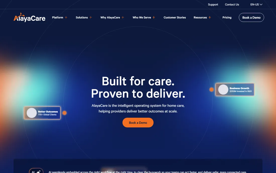 AlayaCare homepage