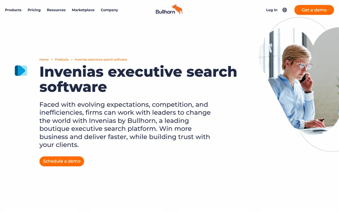 Invenias homepage