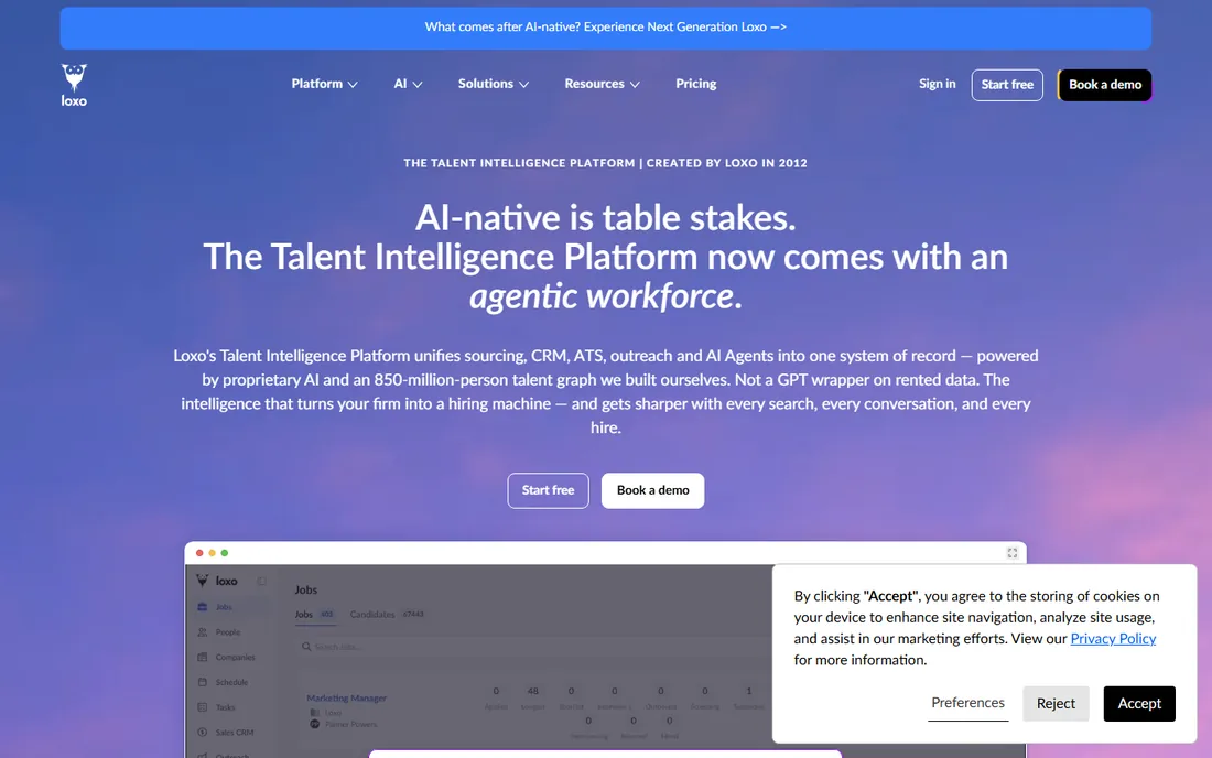 Loxo homepage
