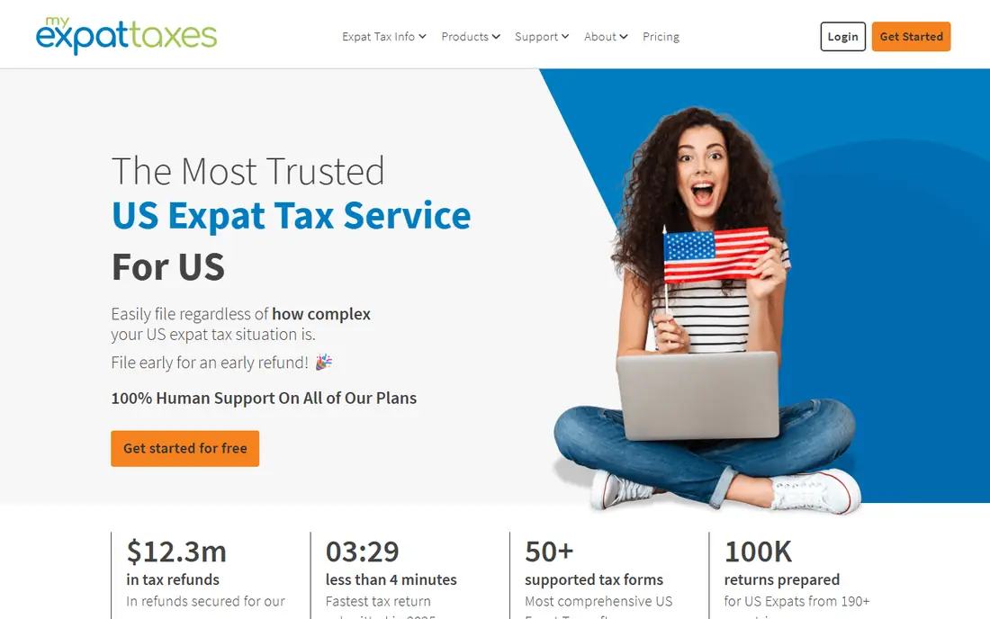 MyExpatTaxes homepage