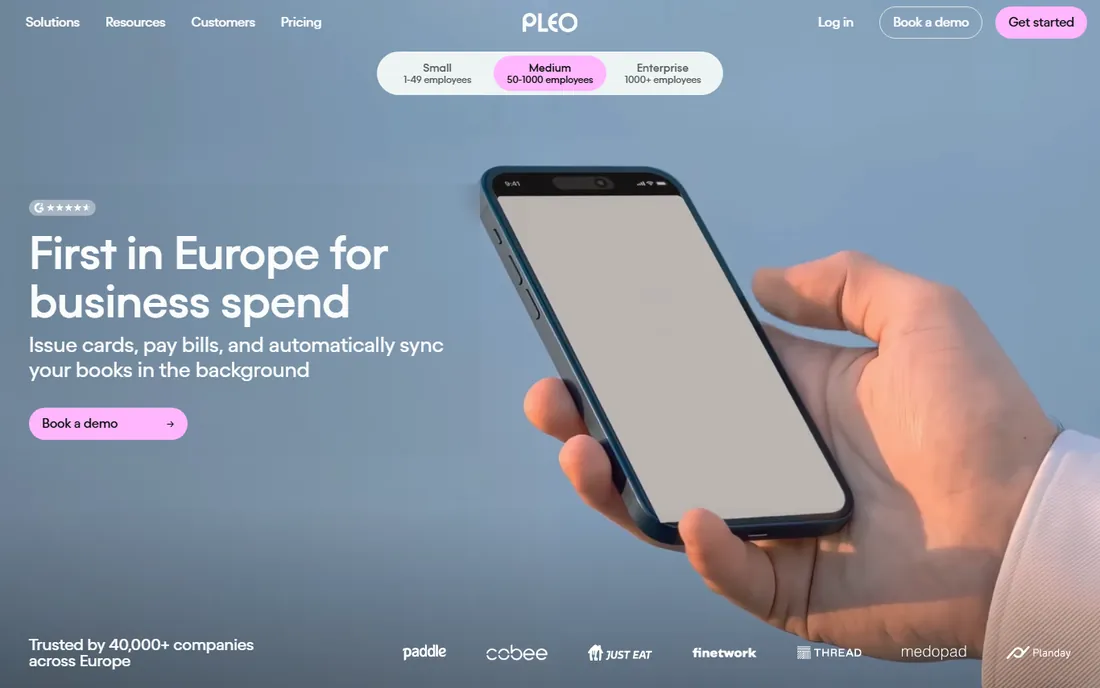 Pleo homepage