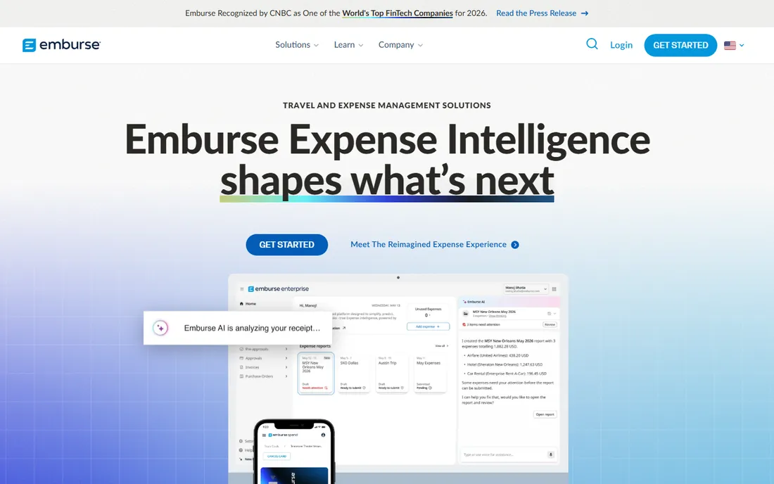 Emburse homepage