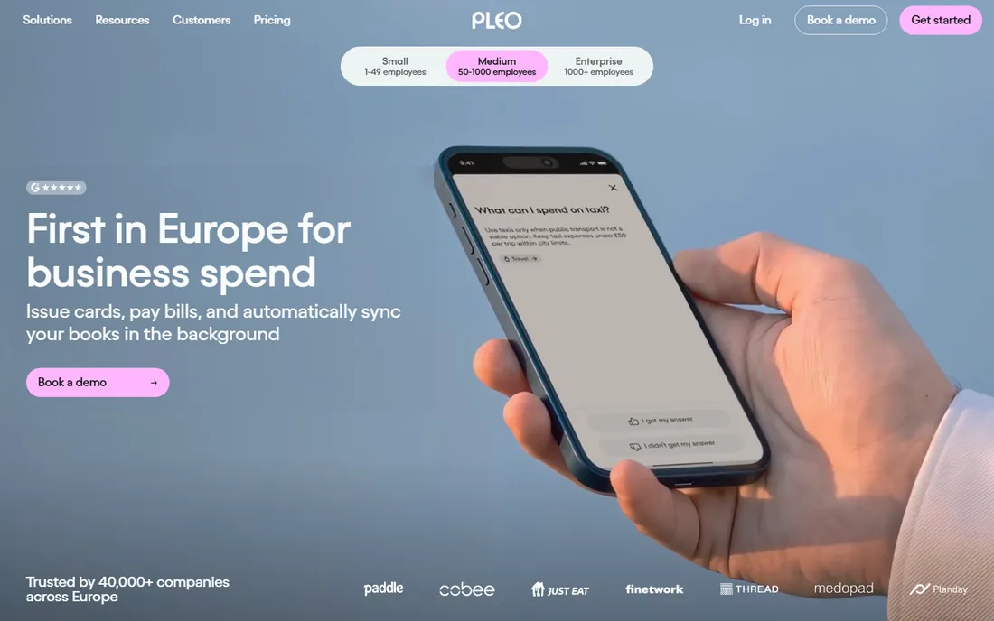 Pleo homepage