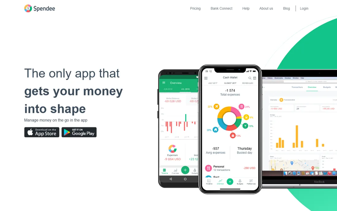 Spendee homepage