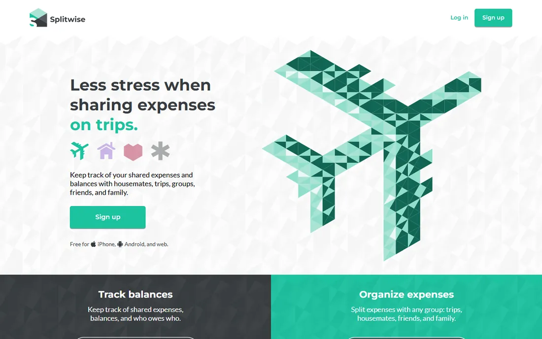 Splitwise homepage