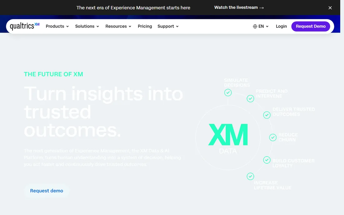 Qualtrics homepage