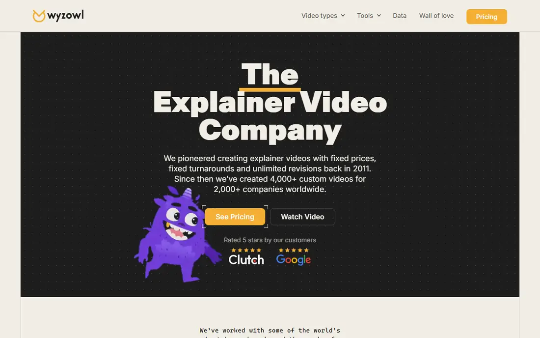 Wyzowl homepage