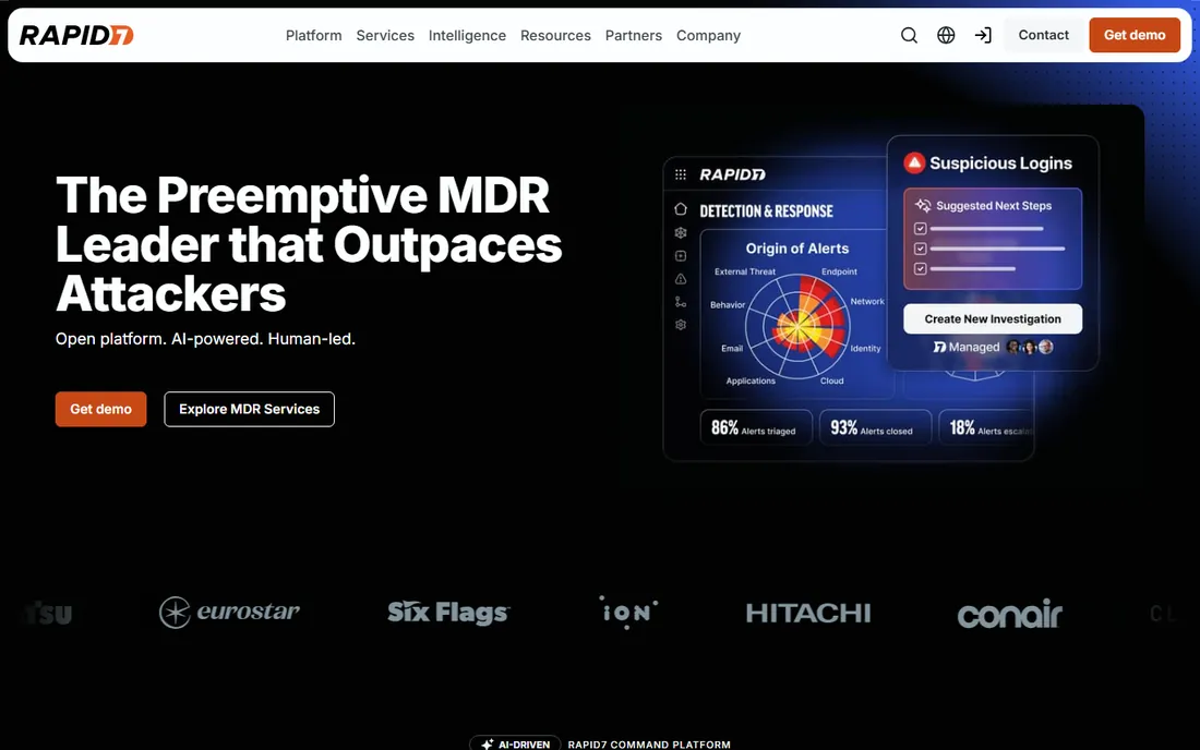Rapid7 homepage