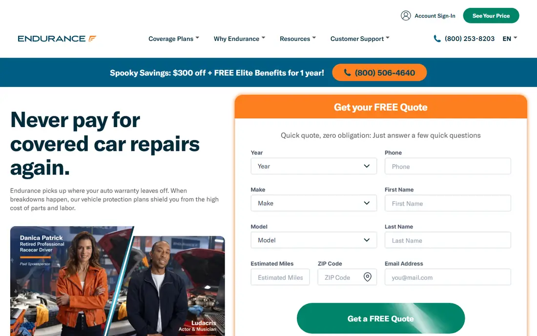 Endurance homepage