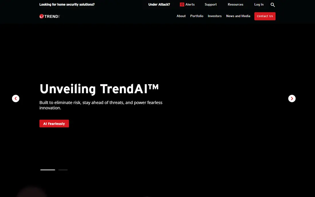 Trend Micro Vision One homepage