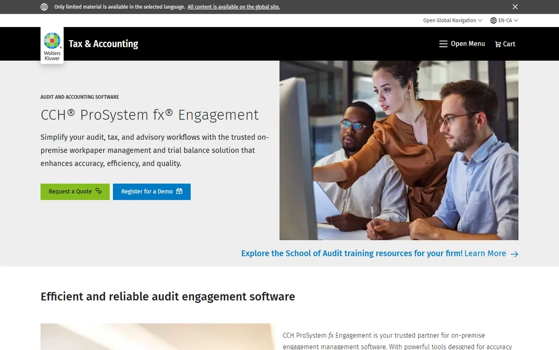 CCH ProSystem fx Engagement homepage
