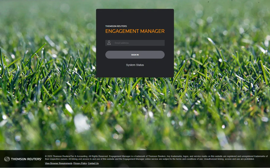 Thomson Reuters Engagement Manager homepage