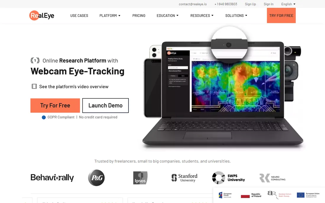 RealEye homepage