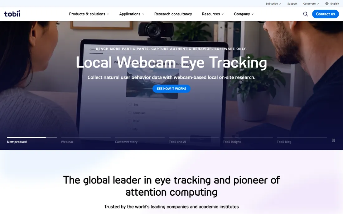 Tobii Pro homepage