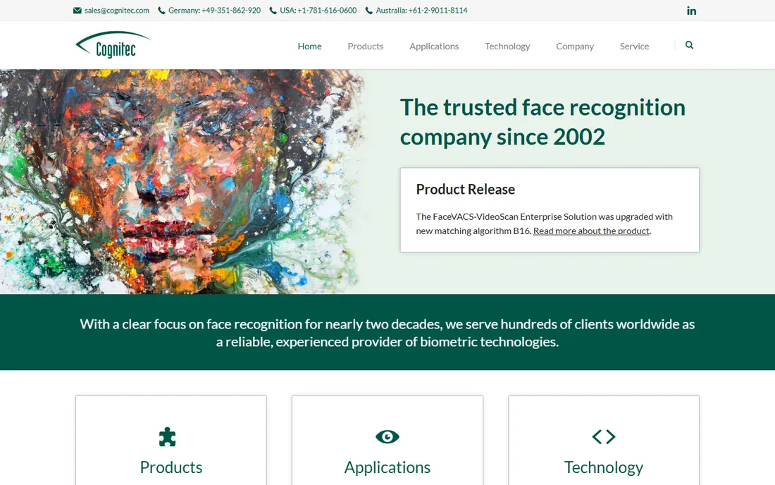 Cognitec homepage