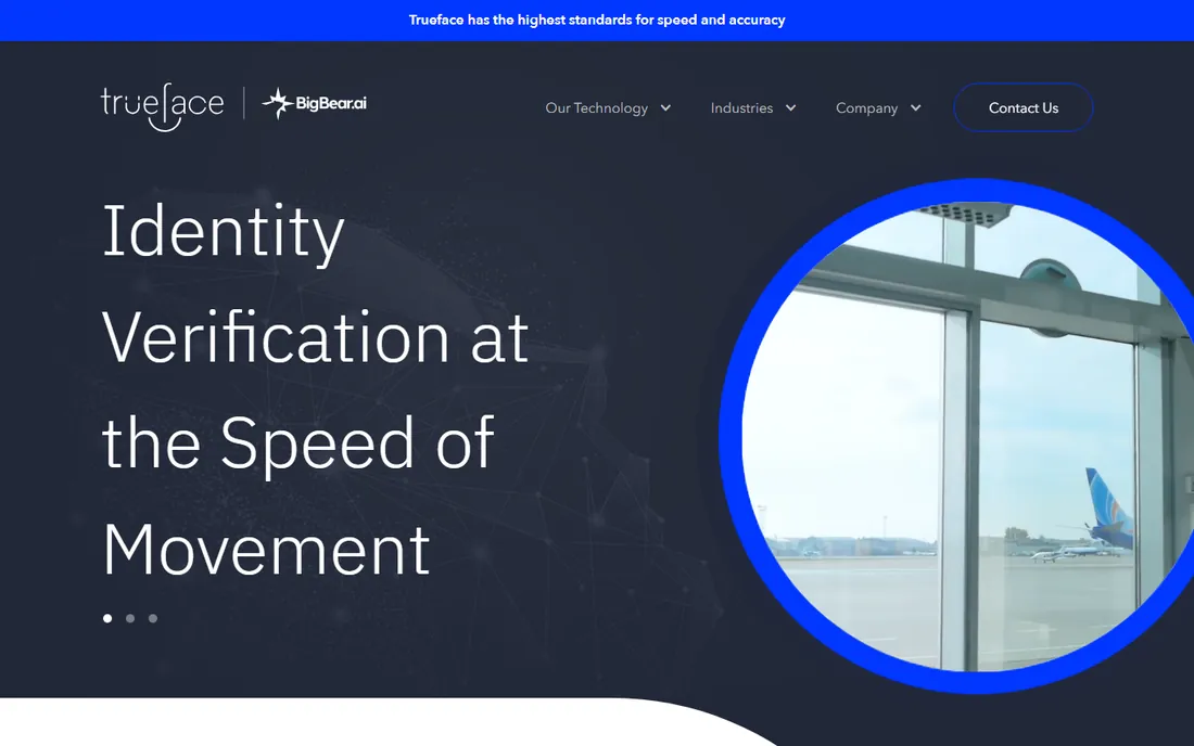 Trueface homepage