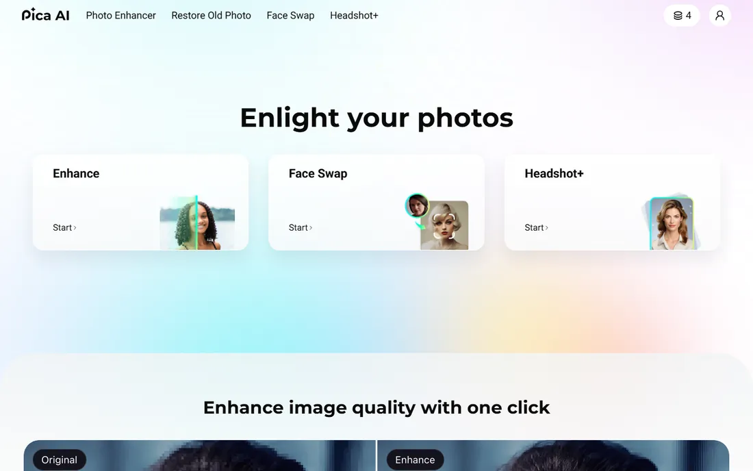 Pica AI homepage