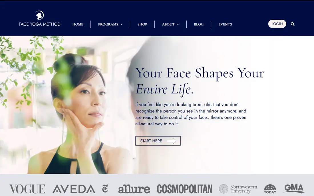 Face Yoga Method homepage
