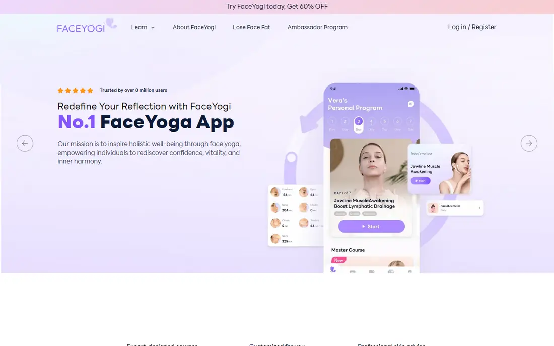FaceYogi homepage
