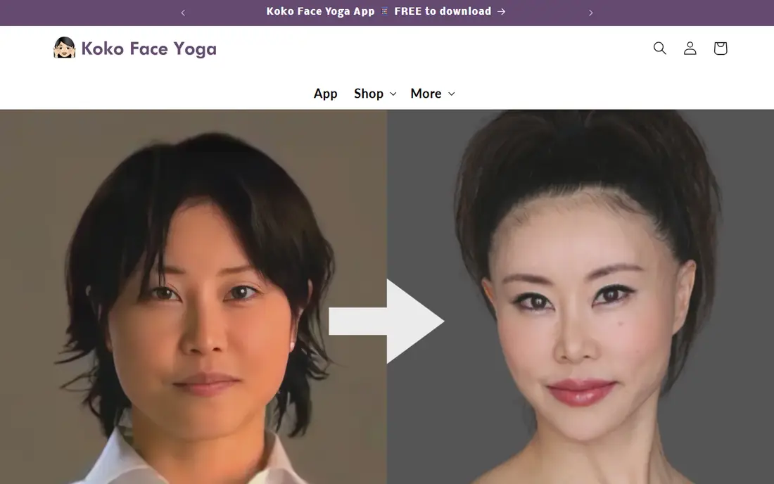 Koko Face Yoga homepage