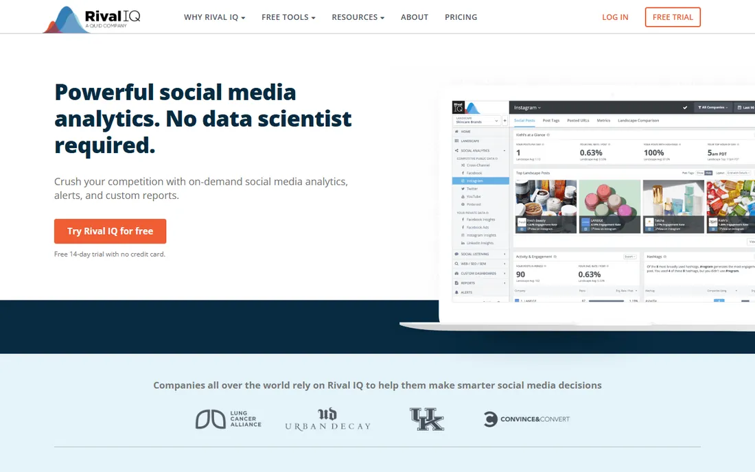 Rival IQ homepage