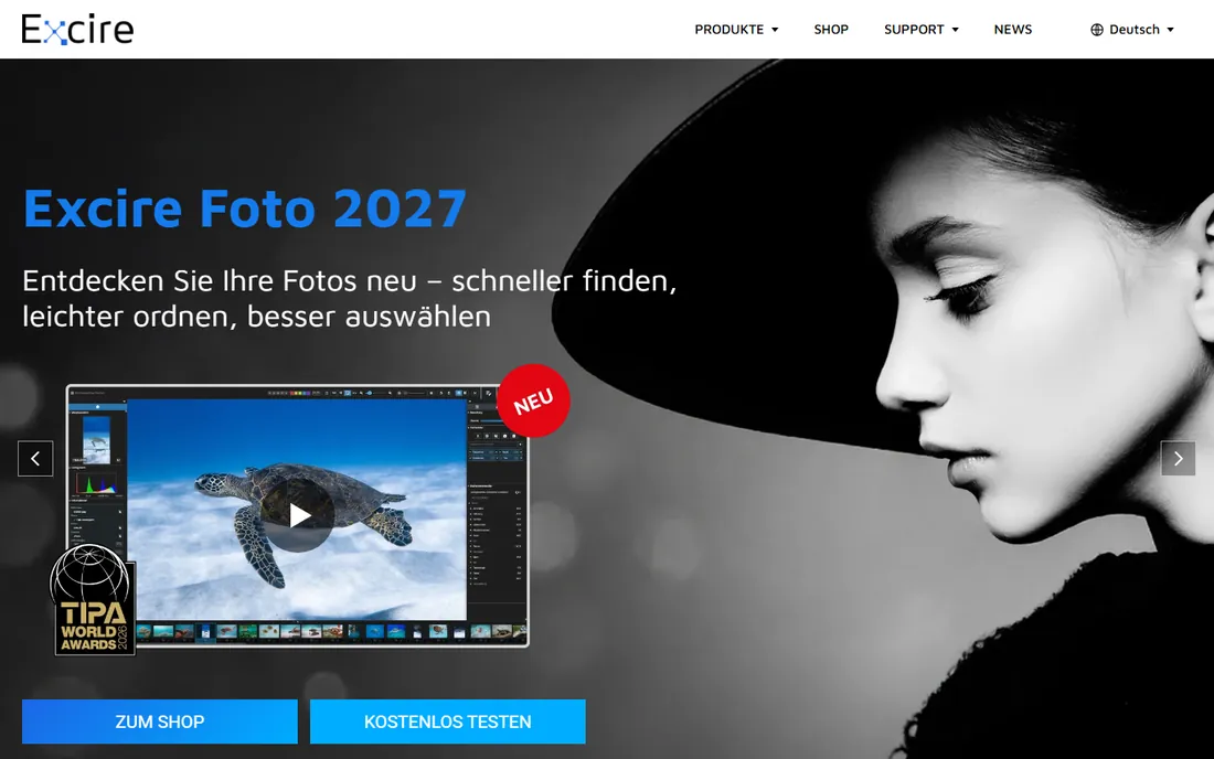 Excire Foto homepage