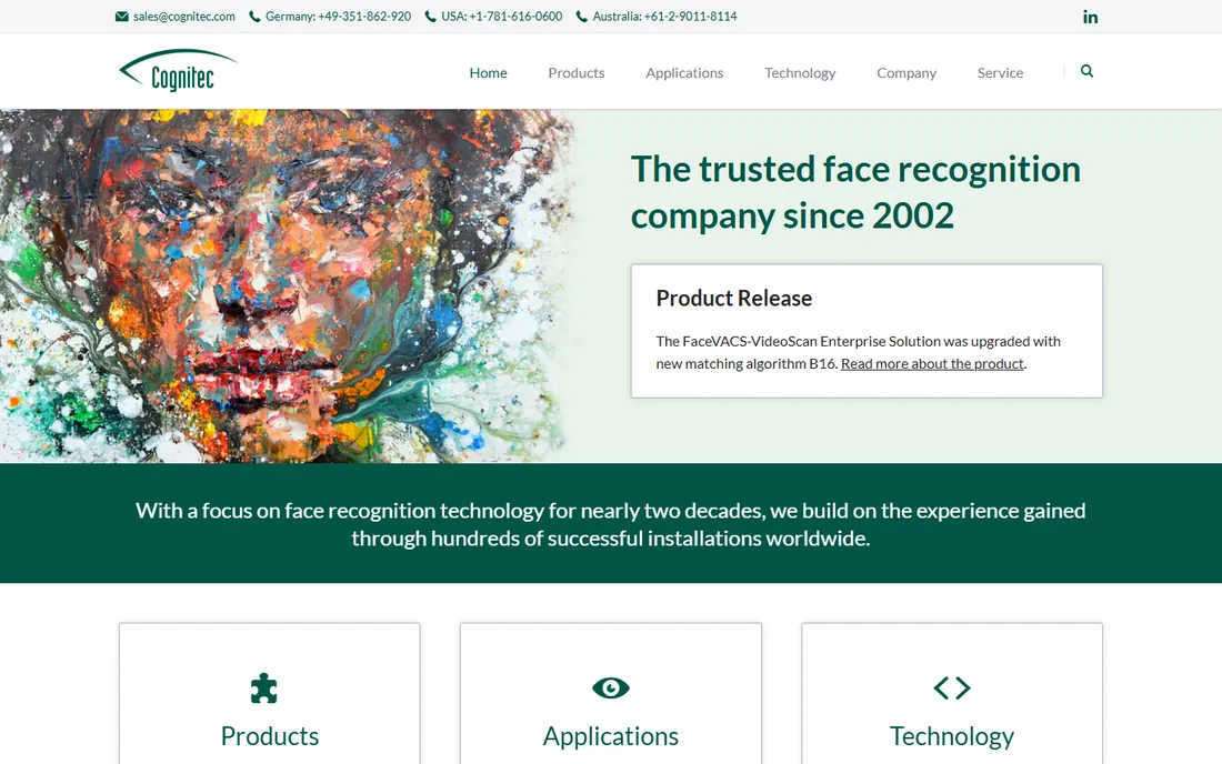 Cognitec homepage