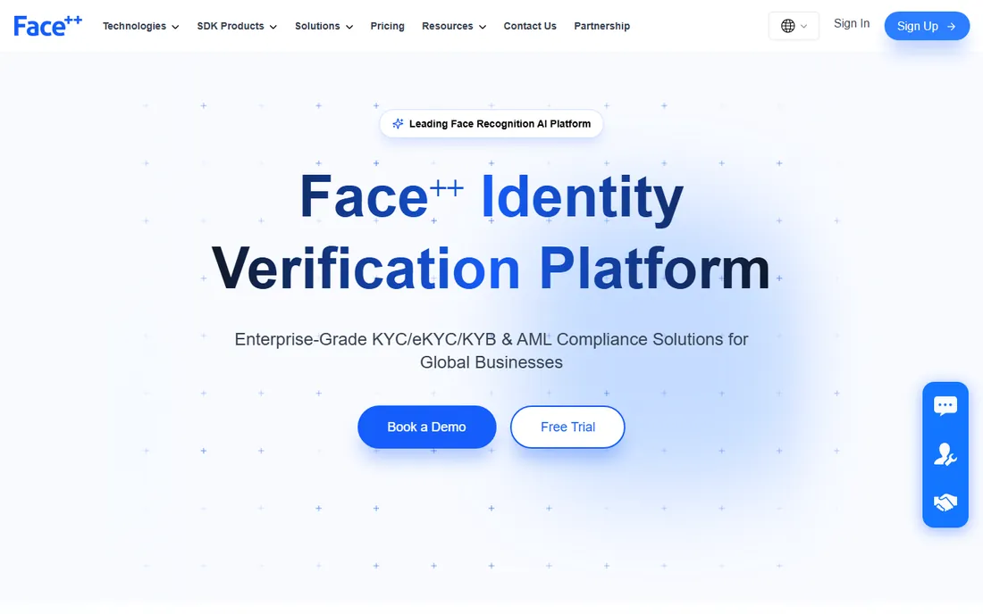 Face++ homepage