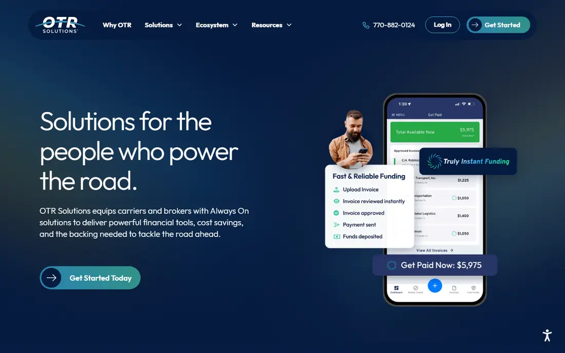 OTR Solutions homepage