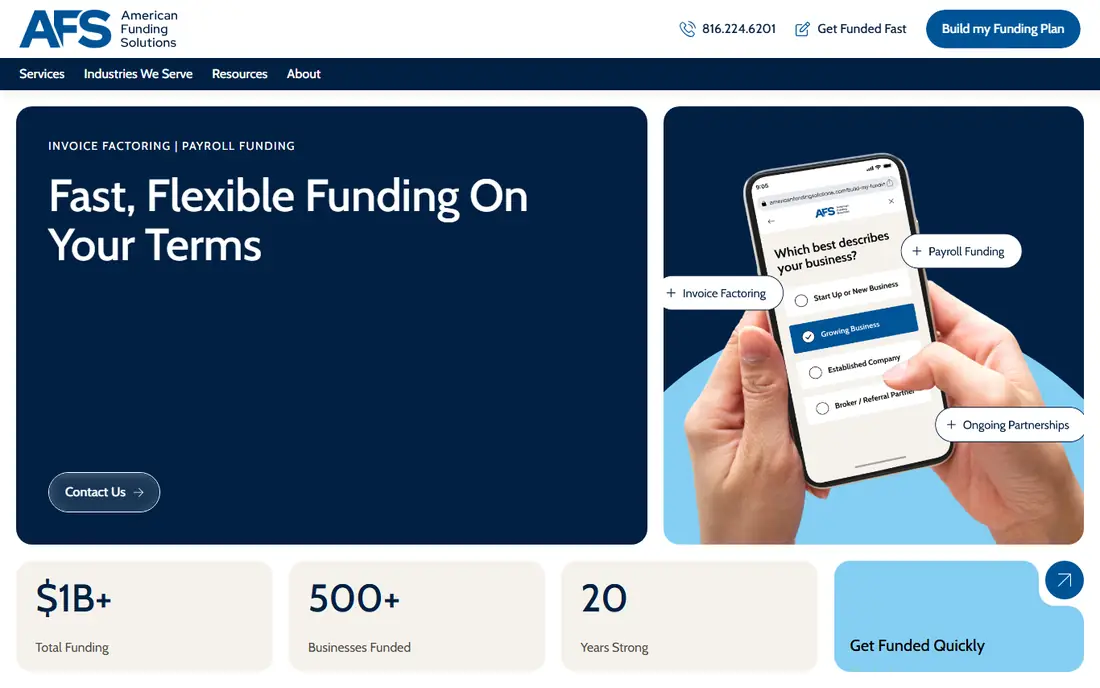 American Funding Solutions homepage