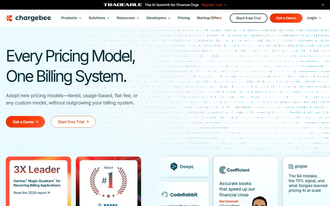 Chargebee Retention homepage