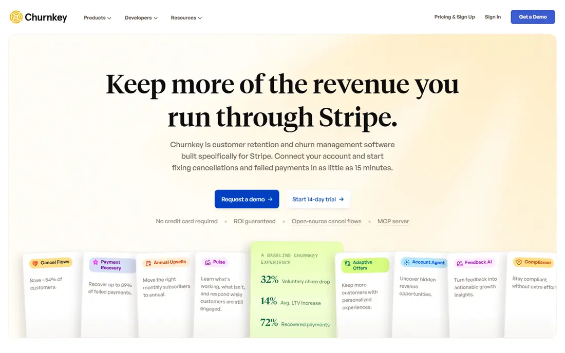 Churnkey homepage