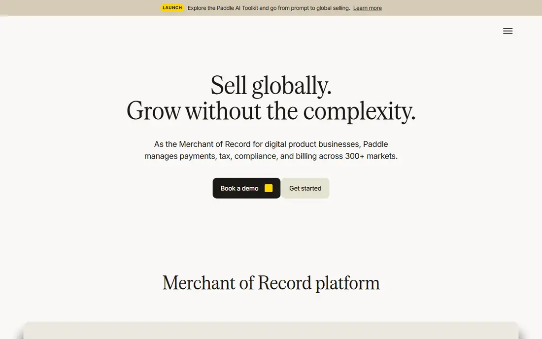 Paddle Retain homepage