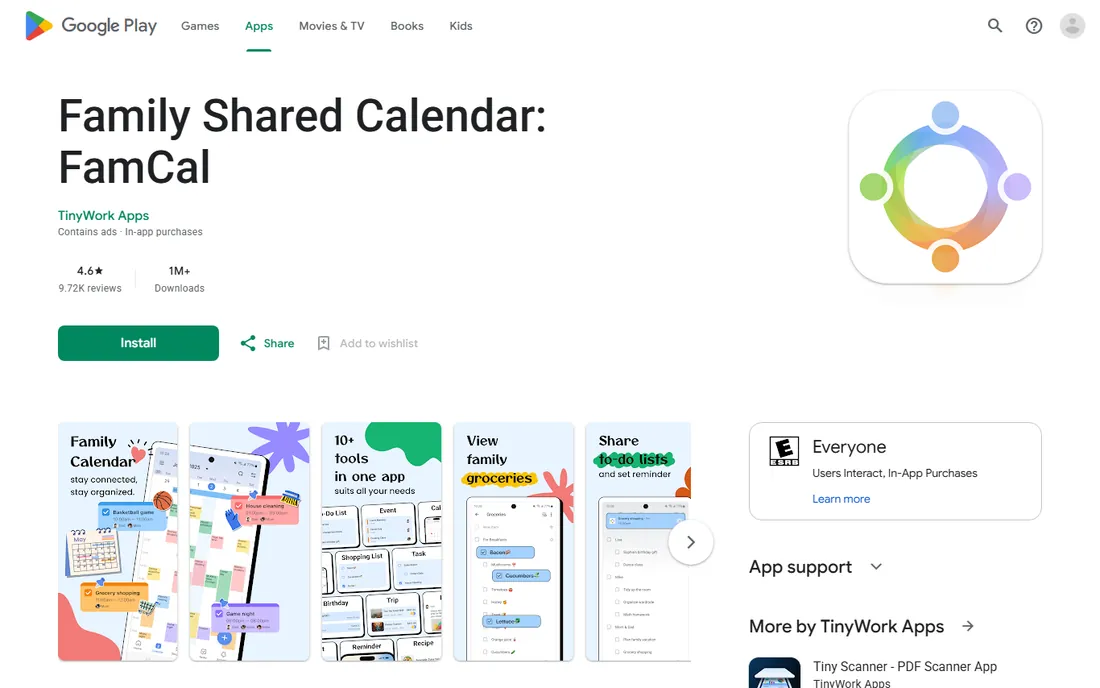 FamCal homepage