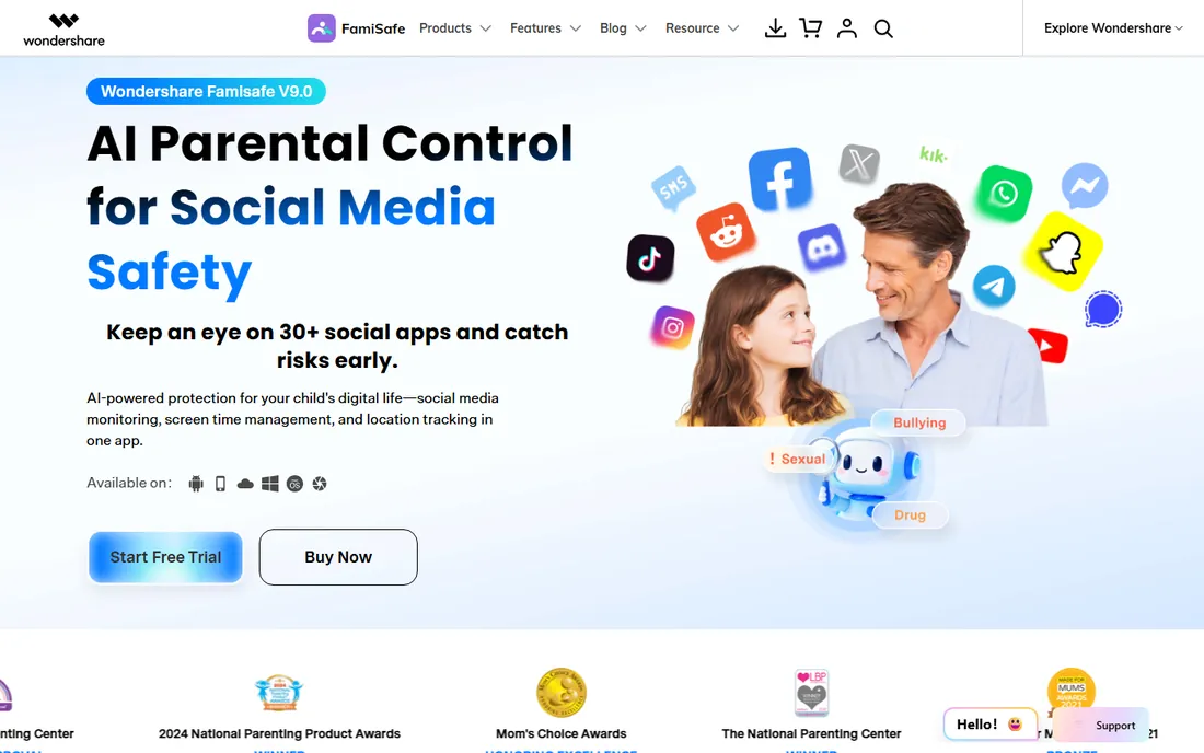 FamiSafe homepage