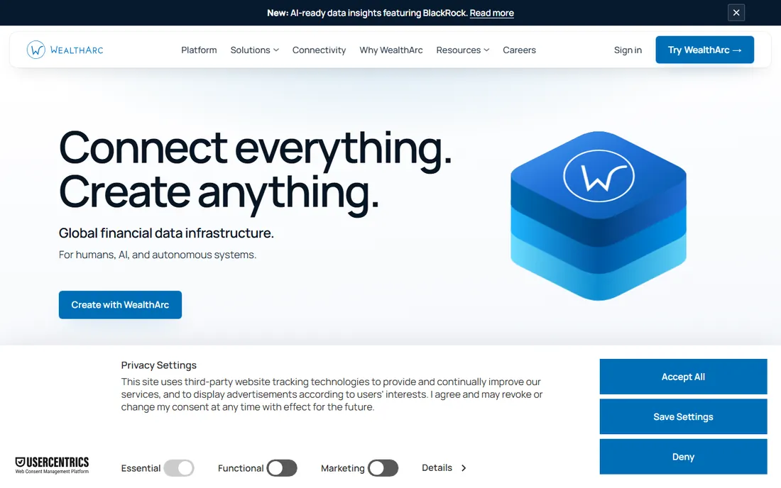 WealthArc homepage