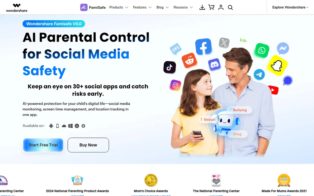 FamiSafe homepage