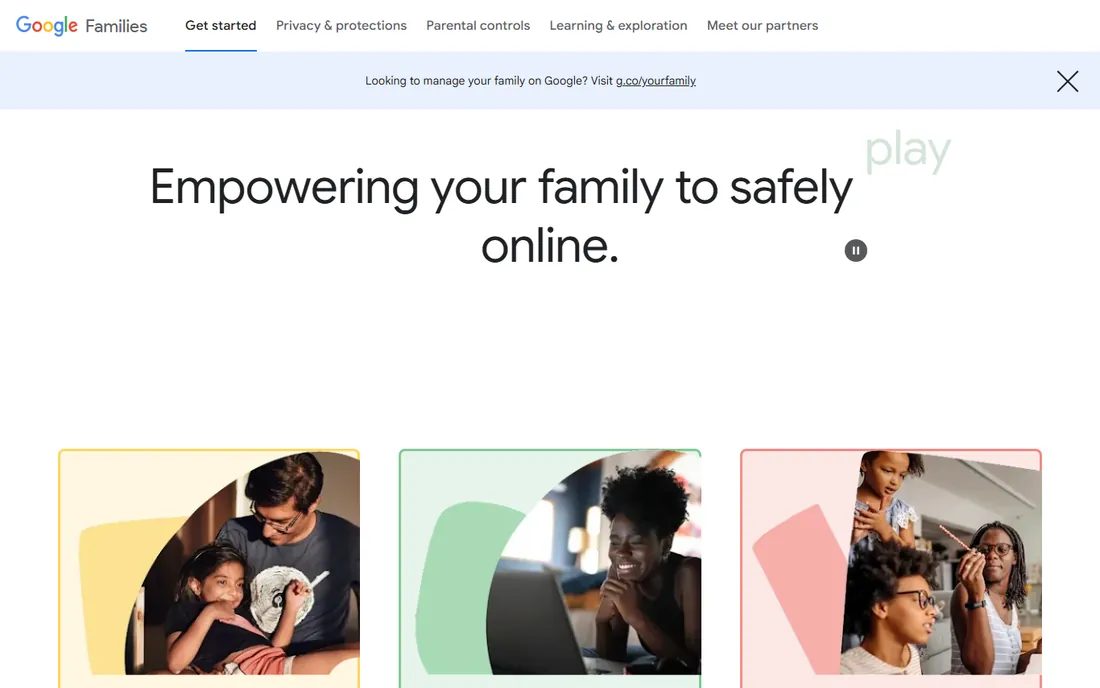 Google Family Link homepage