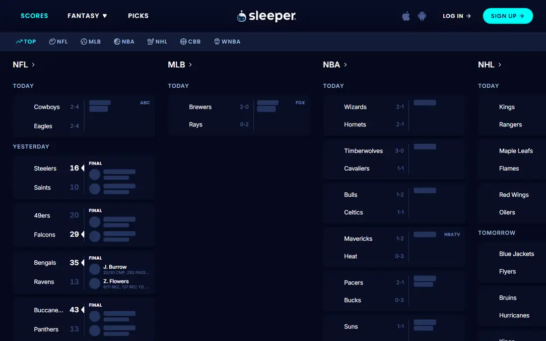 Sleeper homepage