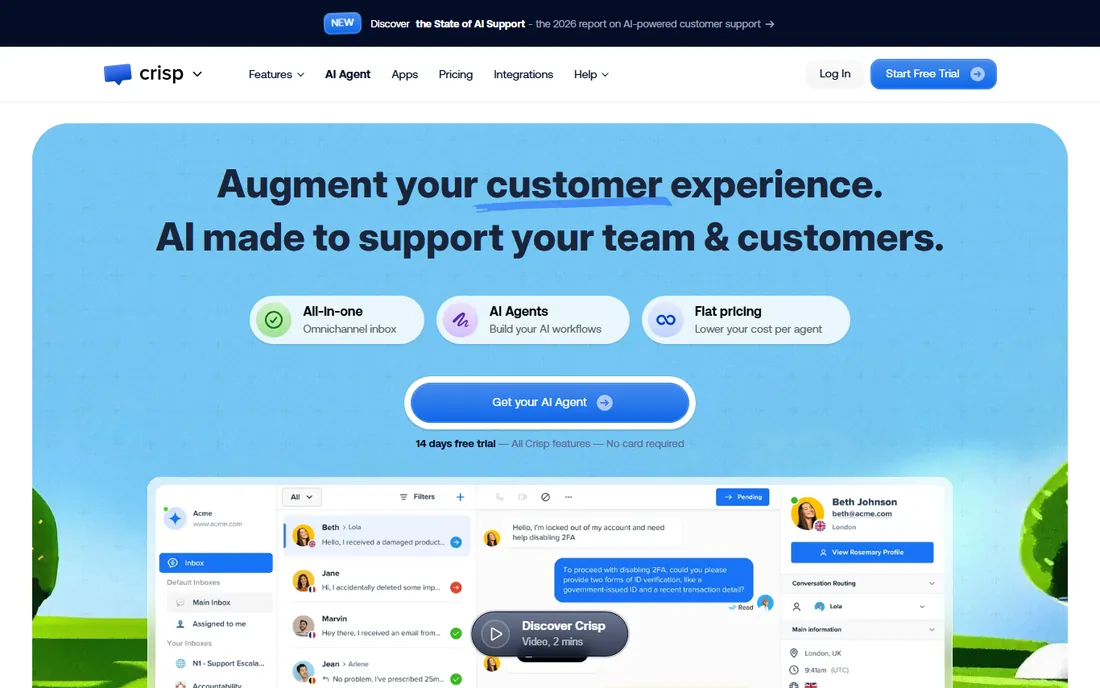 Crisp homepage