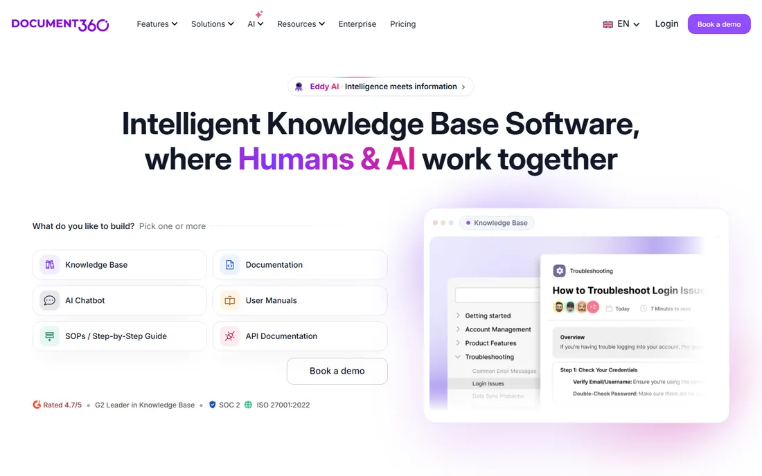 Document360 homepage