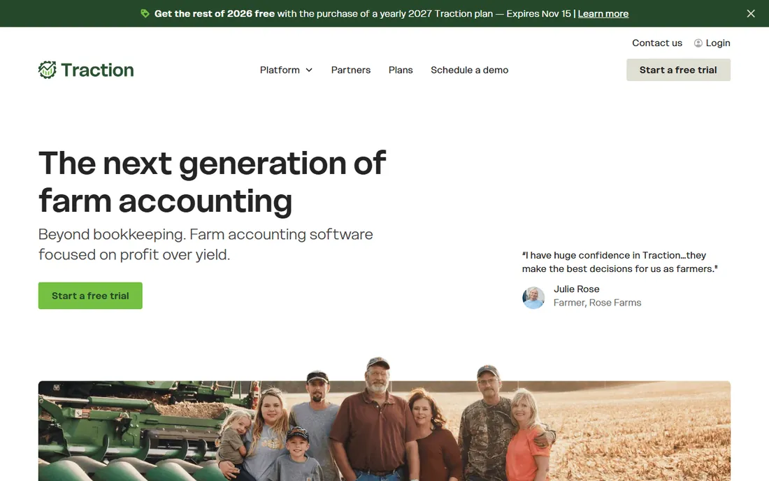 Traction Ag homepage