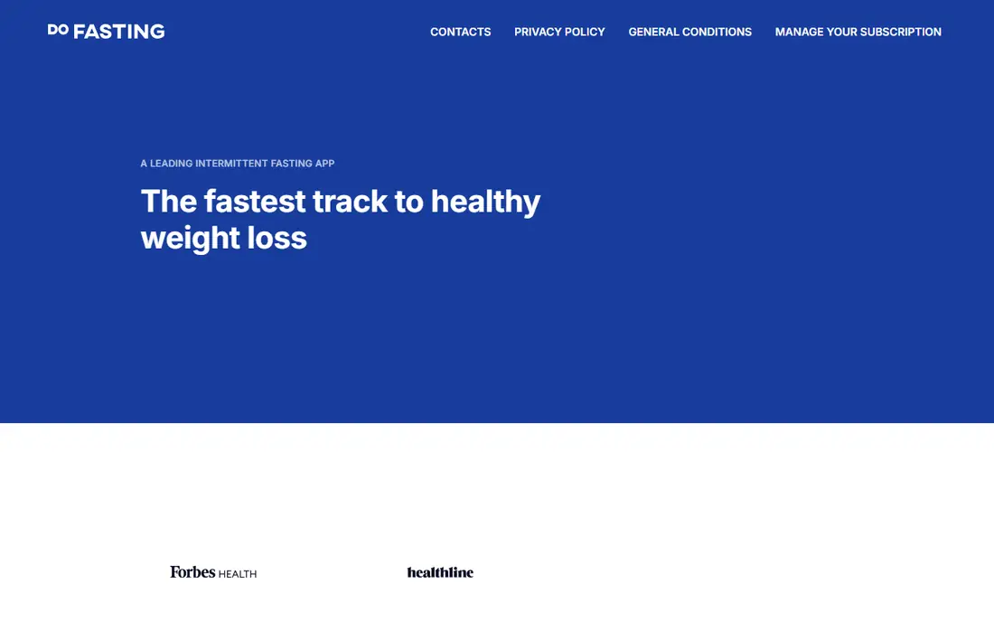 DoFasting homepage