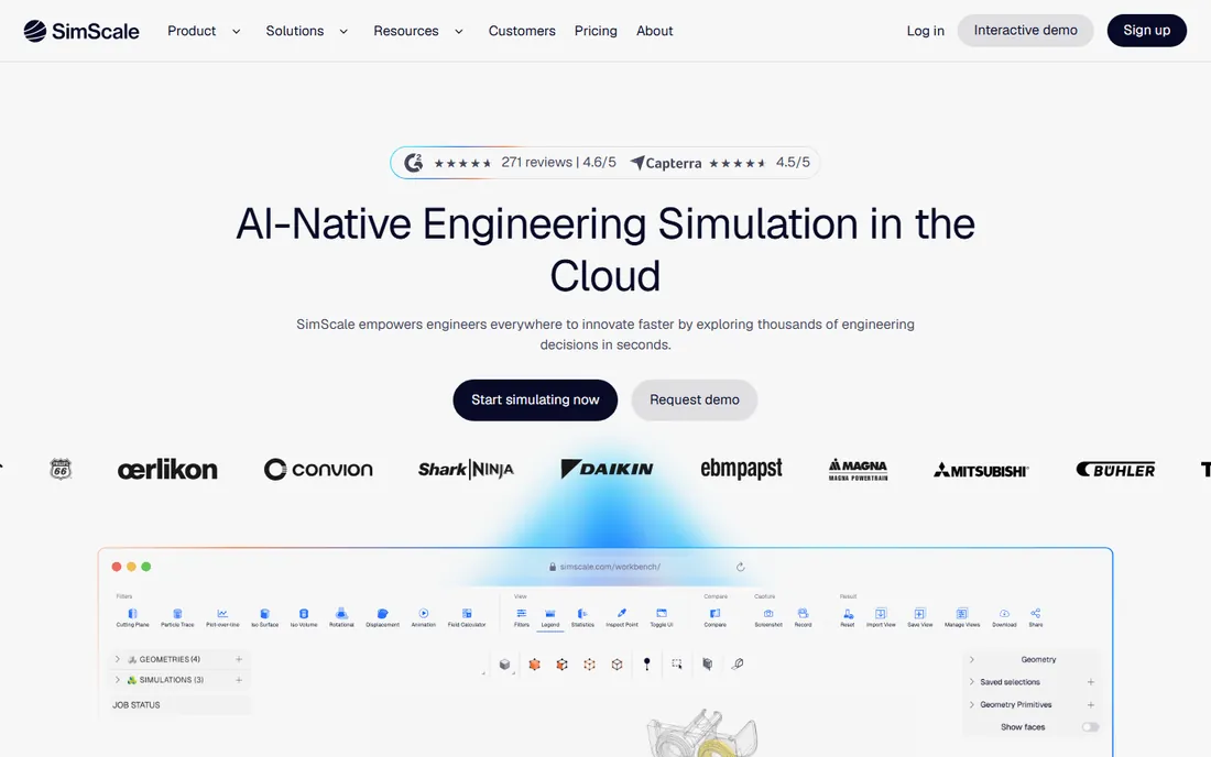 SimScale homepage