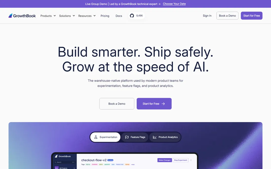 GrowthBook homepage